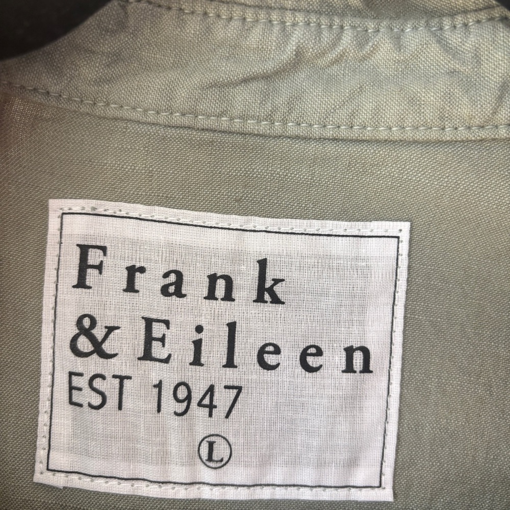 Frank & Eileen Ireland Playsuit Romper Olive Green Size Large Long Sleeve Cotton - Picture 5 of 14